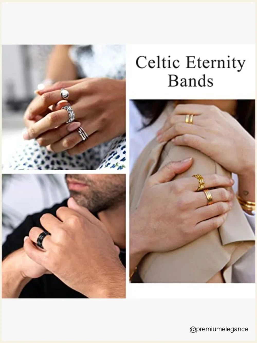 Celtic Knot Band Ring Stainless Steel Irish Viking Wedding Band